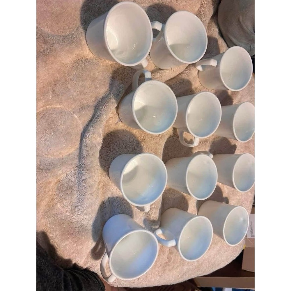 Vintage Corning USA #27 White Coffee Mugs! Set Of 12!